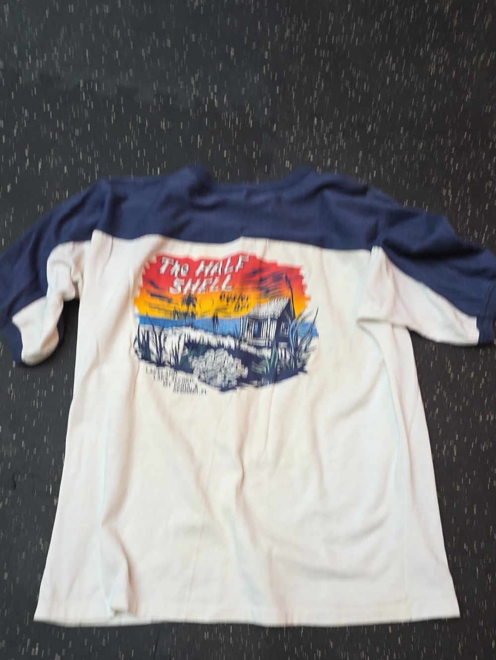 Navy & White Graphic Baseball Tee